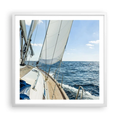 Plakat w białej ramie - Ahoj, przygodo - 60x60 cm