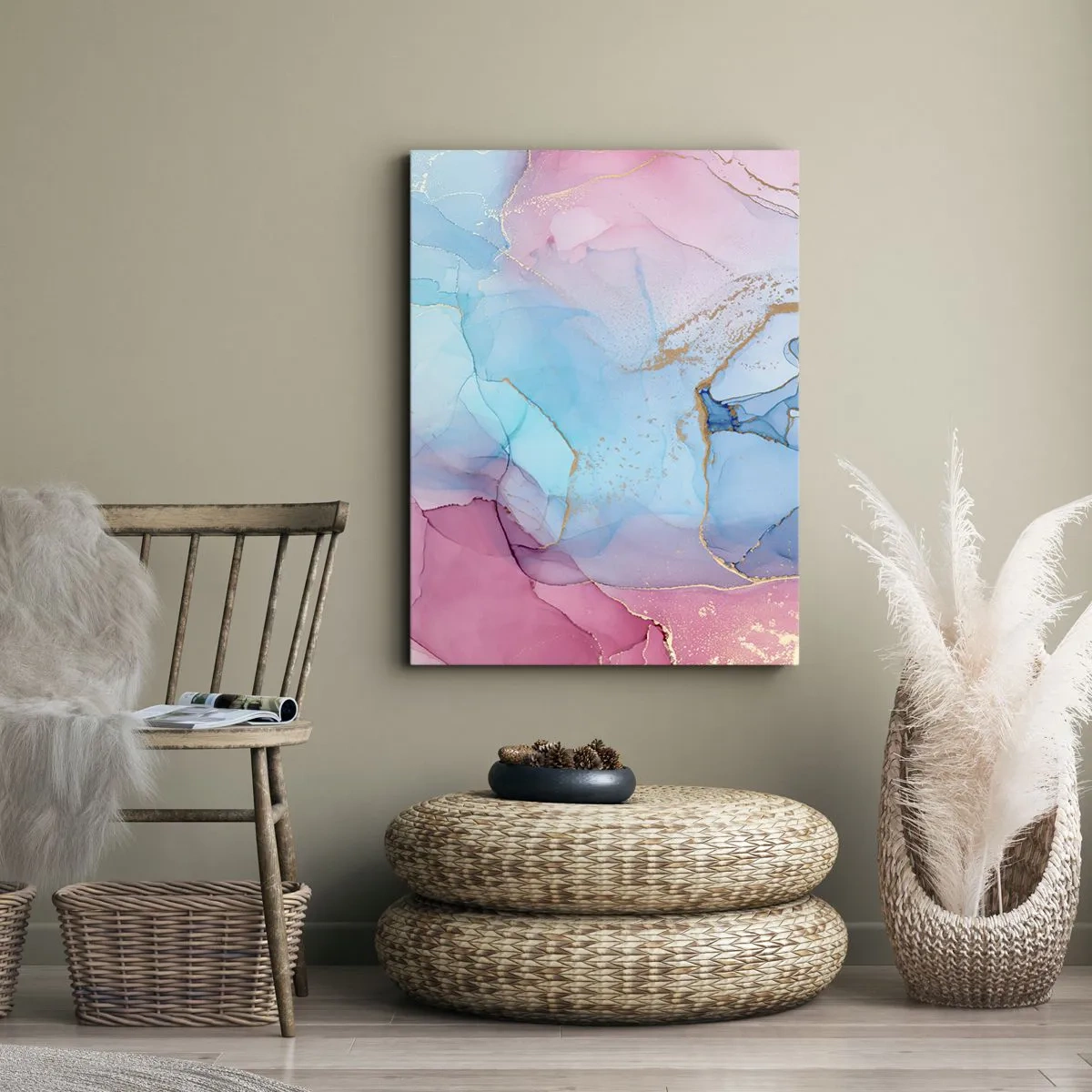 Obraz na płótnie - Spotkanie i przenikanie - 45x80 cm