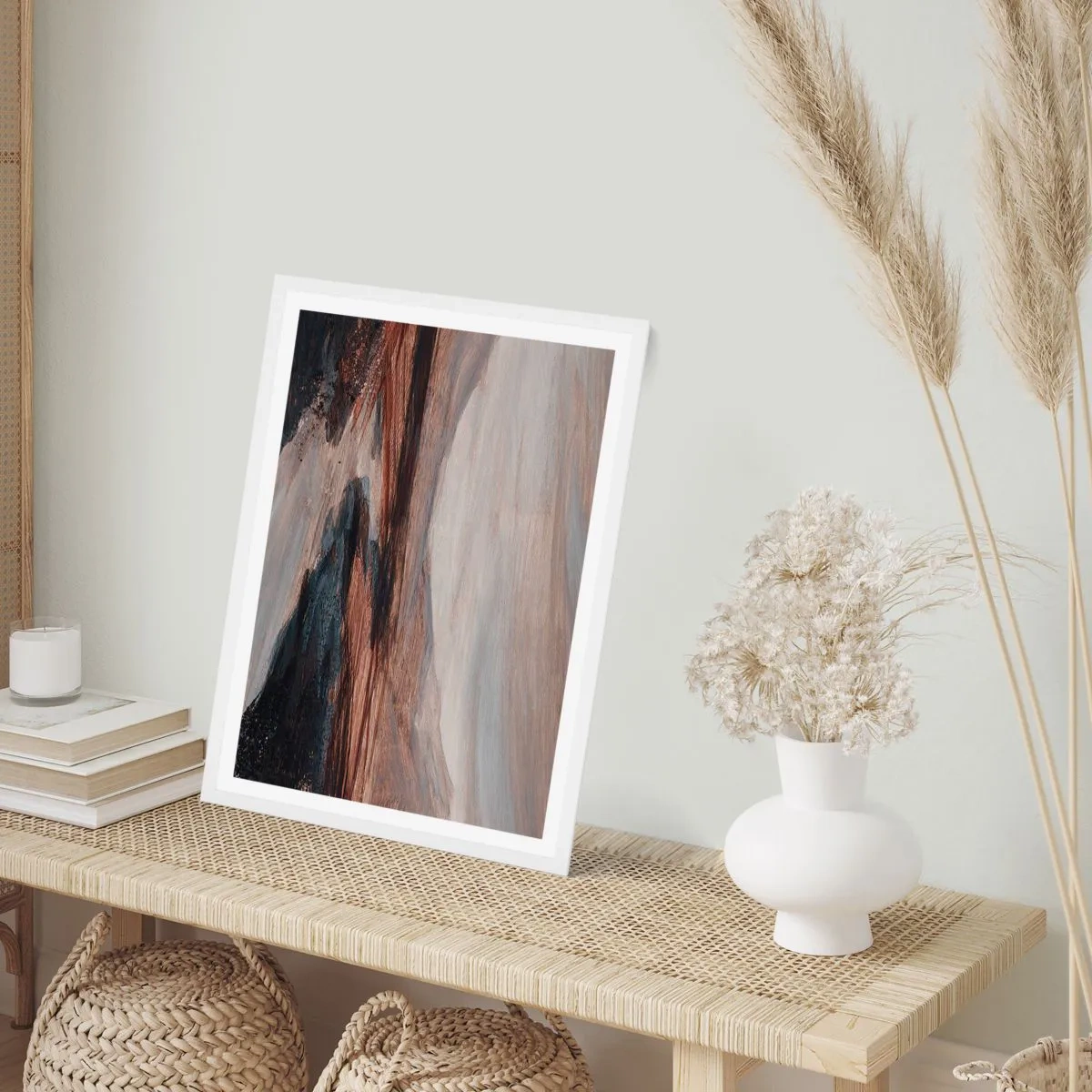 Plakat w białej ramie - Spokojna dolina - 70x100 cm