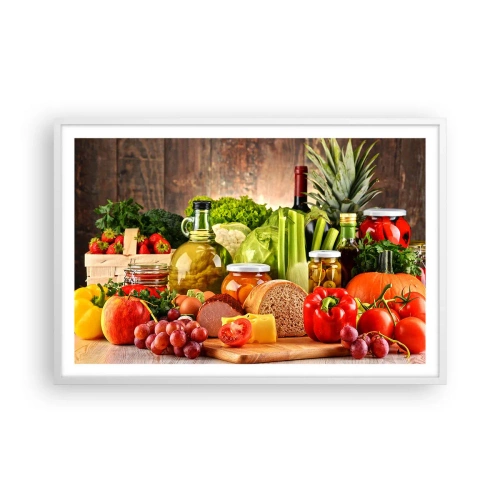 Plakat w białej ramie - Wędzone, pieczone, marynowane - 91x61 cm