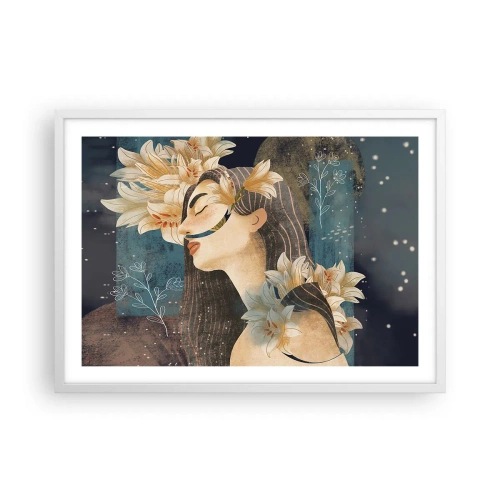 Plakat w białej ramie - Baśń o królewnie z liliami - 70x50 cm