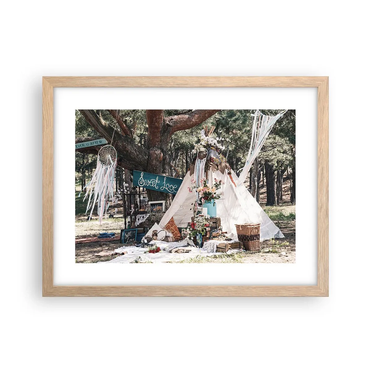 Plakat w ramie jasny dąb - Make love… - 40x30 cm