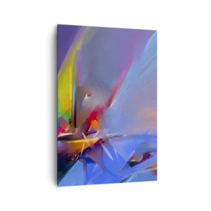 Obraz na płótnie - Abstrakcyjna kompozycja z intensywnymi kolorami - 70x100cm - Śmigła jak ptak - Nowoczesna dekoracja ścienna do salonu i sypialni ARTTOR