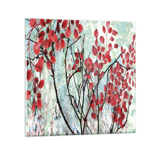 Obraz na szkle - Drzewo w szkarłacie - 50x50 cm