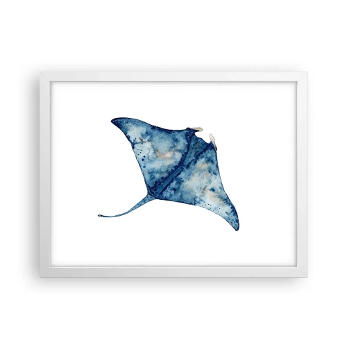 Plakat w białej ramie - Życie w błękicie - 40x30 cm