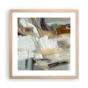 Plakat w ramie jasny dąb - Barwne nawarstwienia - 40x40 cm