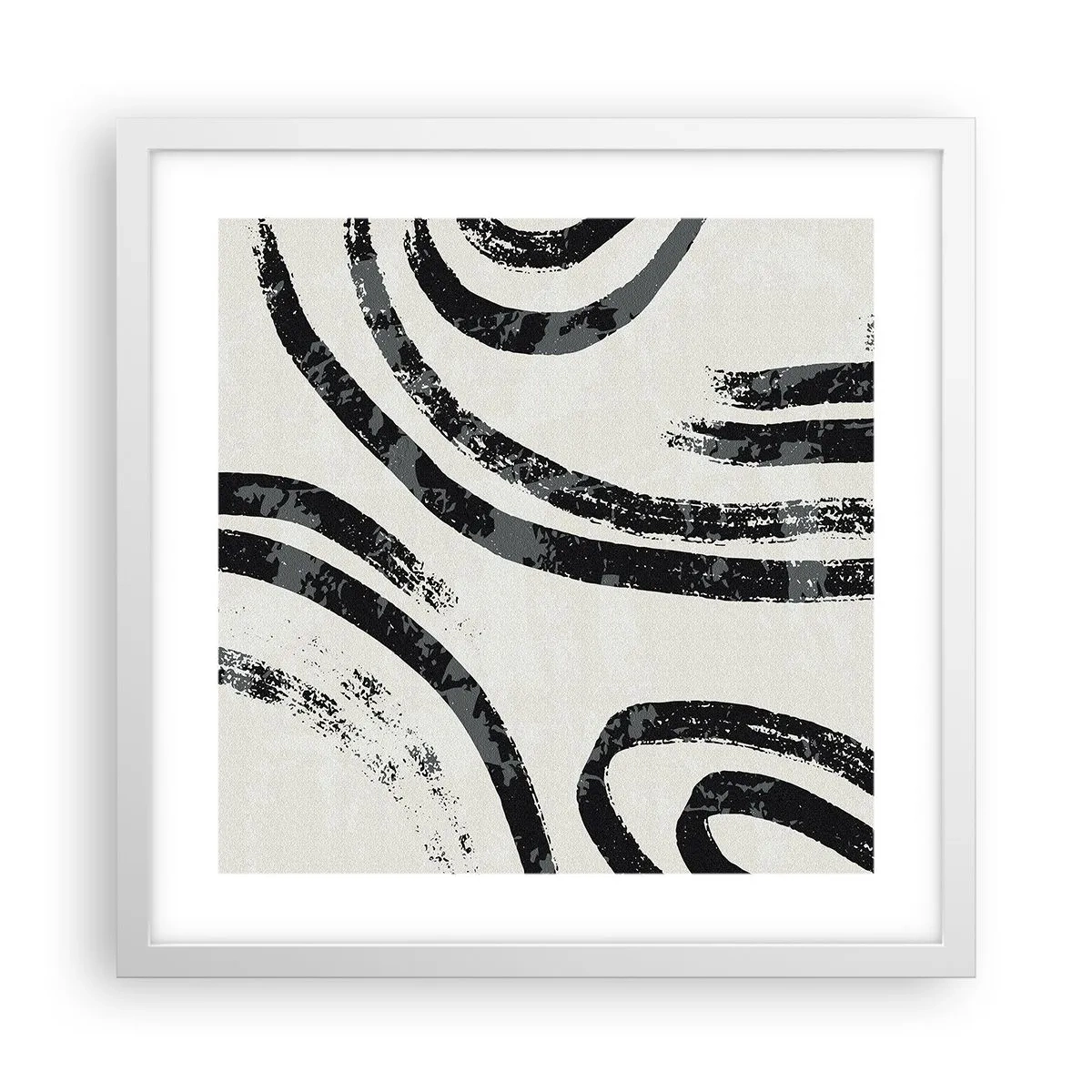 Plakat w białej ramie - W pół zatrzymany - 40x40 cm