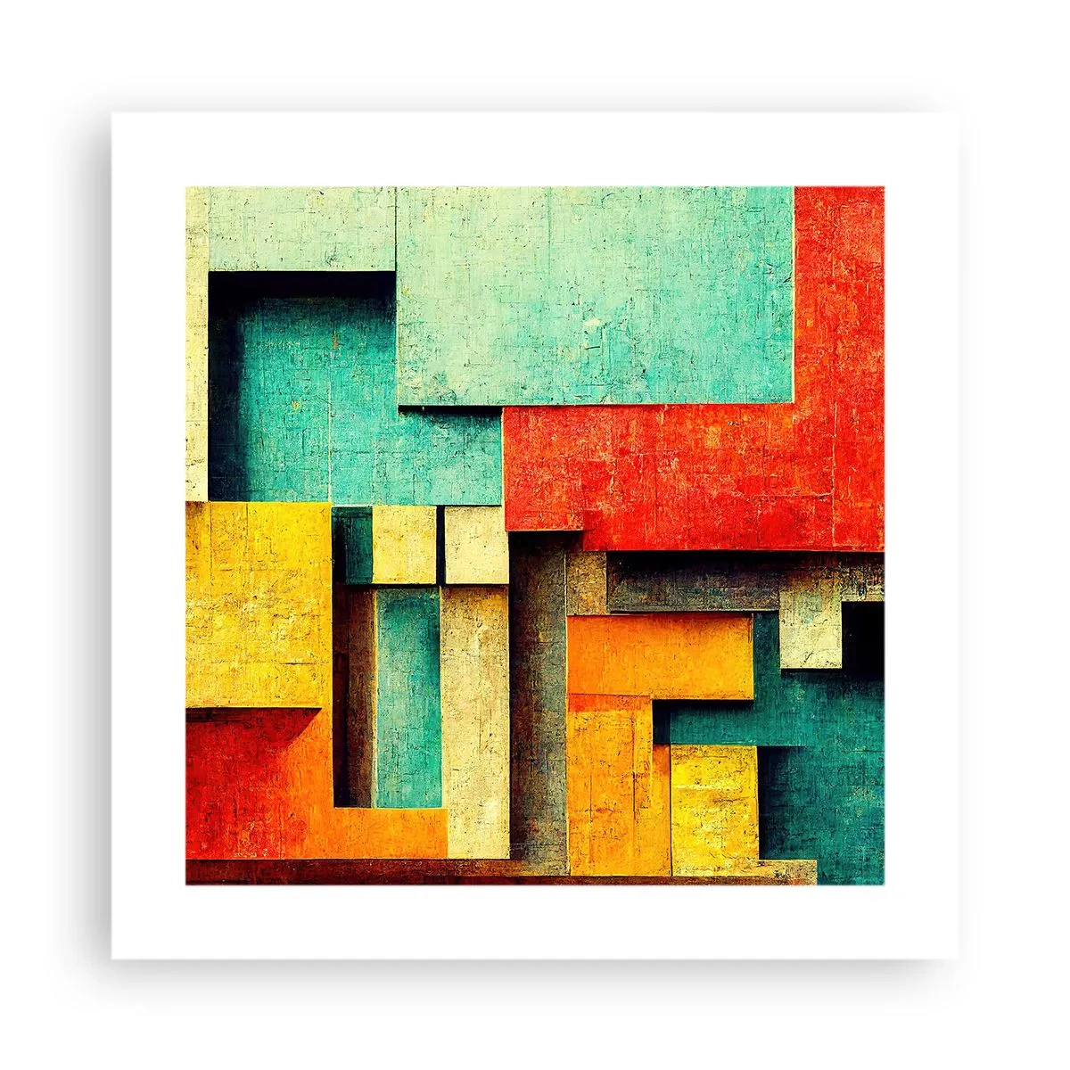 Plakat - Festiwal kątów prostych - 40x40 cm