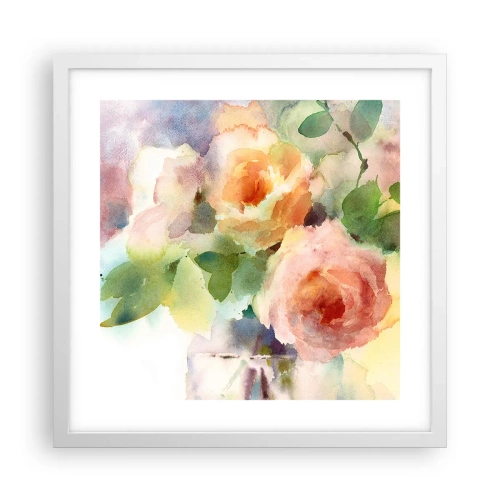 Plakat w białej ramie - Delikatne jak akwarela - 40x40 cm