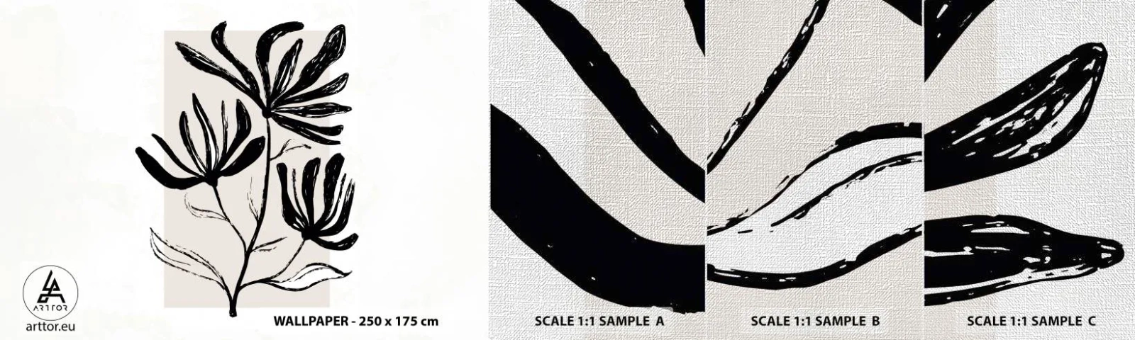 Fototapeta Próbka Premium Canvas - Szkic do zielnika - Kwiat, Minimalistyczny, Nowoczesny - 100x30 cm