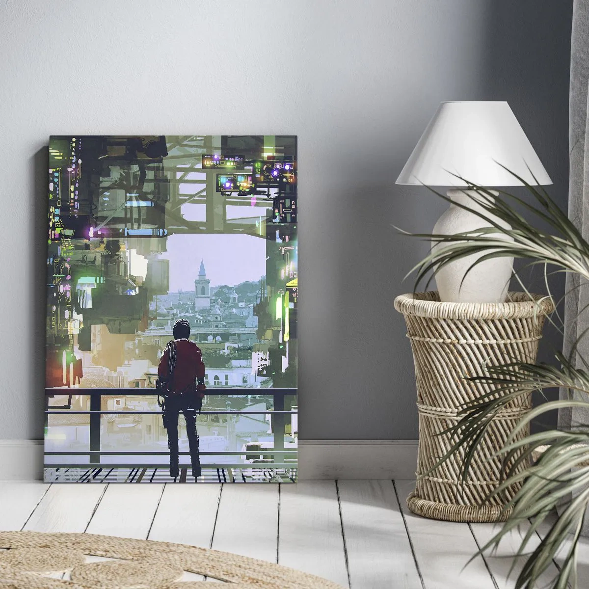 Obraz na płótnie - Dwa światy - 55x100 cm