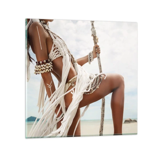 Obraz na szkle - Kapłanka słońca - 30x30 cm