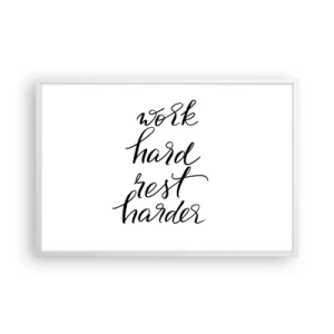 Plakat w białej ramie - Życiowa równowaga - 91x61 cm