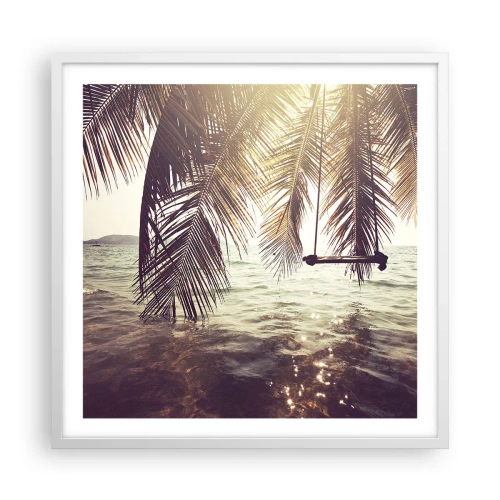 Plakat w białej ramie - Można bujać w obłokach do woli - 60x60 cm