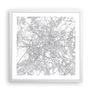 Plakat w białej ramie - Kwiat Berlina - 50x50 cm