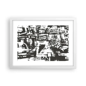 Plakat w białej ramie - Porządek czy chaos? - 40x30 cm