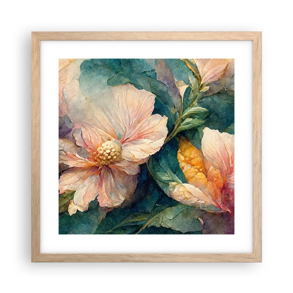 Plakat w ramie jasny dąb - Sama subtelność - 40x40 cm