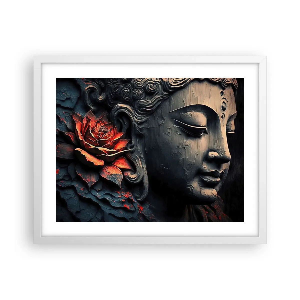 Plakat w białej ramie - W zgodzie ze światem - 50x40 cm