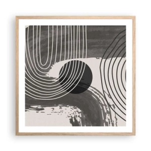 Plakat w ramie jasny dąb - Owal zwycięża - 60x60 cm