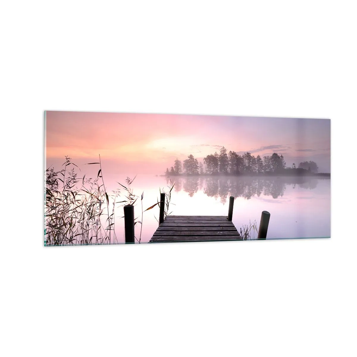 Obraz na szkle - Z liliowej mgły... - 100x40 cm