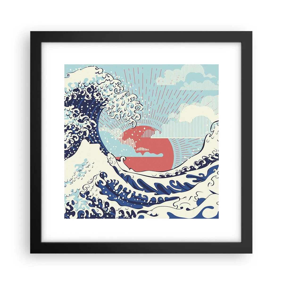 Plakat w czarnej ramie - Z japońskich inspiracji - 30x30 cm