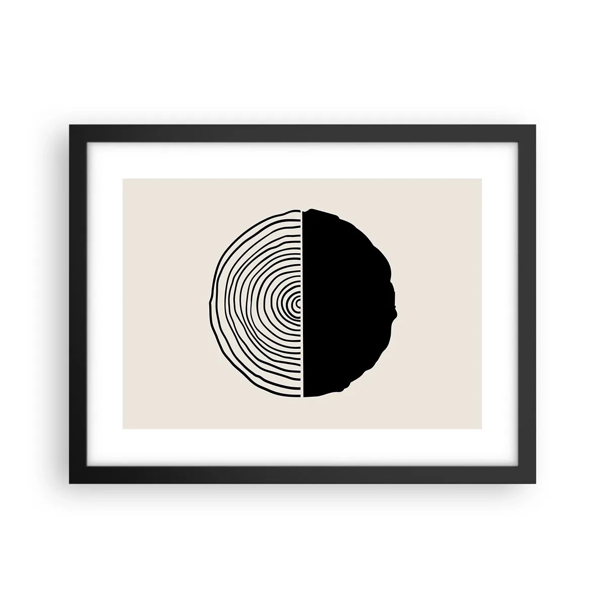 Plakat w czarnej ramie - Pół na pół - 40x30 cm