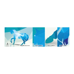 Fototapeta Próbka Samoprzylepna Deluxe Sticker - Geometryczny koń w turkusie - Zwierzęta, Koń, Figura Geometryczna - 100x30 cm