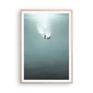Plakat w ramie jasny dąb - W objęciach oceanu - 70x100 cm