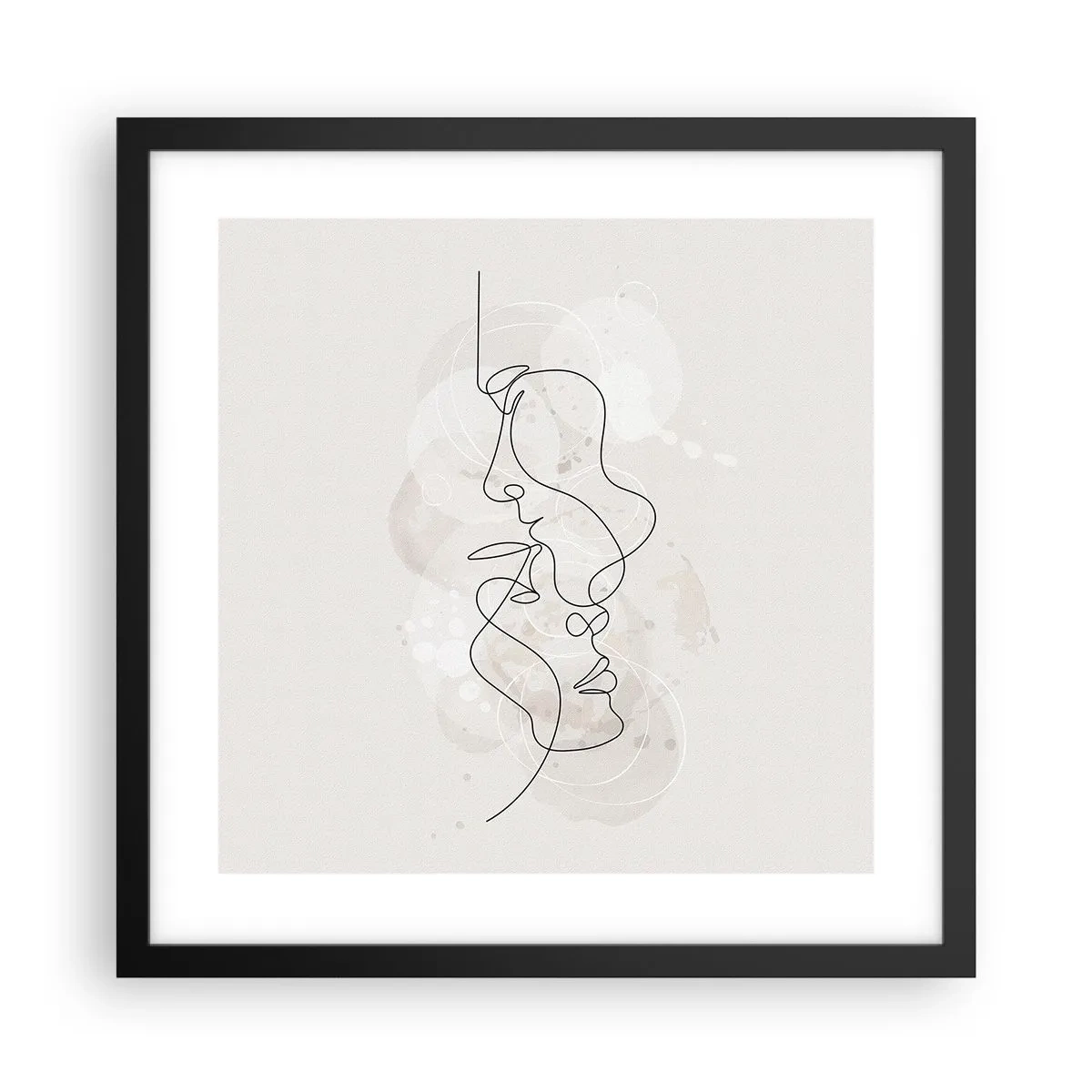 Plakat w czarnej ramie - Splątani w uścisku - 40x40 cm