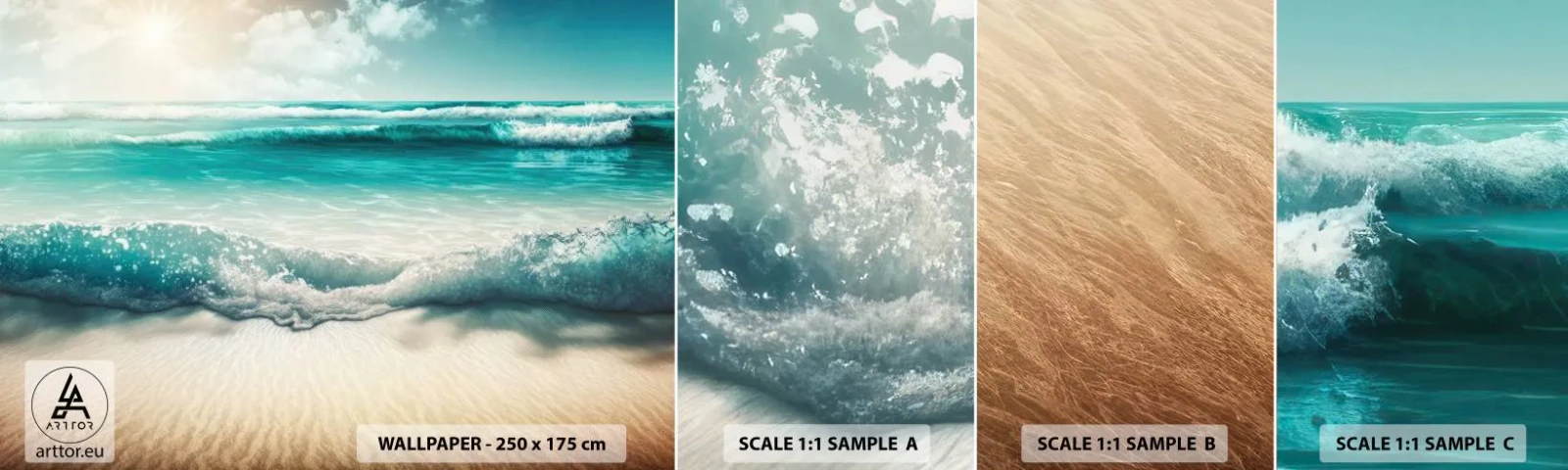 Fototapeta Próbka Samoprzylepna Deluxe Sticker - Spokój oceanu - Plaża, Morze, Brzeg - 100x30 cm