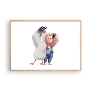 Plakat w ramie jasny dąb - Plan wielkiej podróży - 100x70 cm