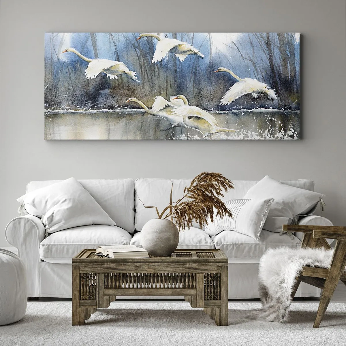 Obraz na płótnie - Jak w baśni o dzikich łabędziach - 100x40 cm