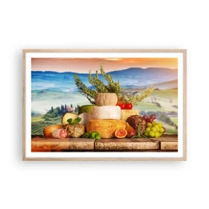 Plakat w ramie jasny dąb - Włoska radość życia - 91x61 cm