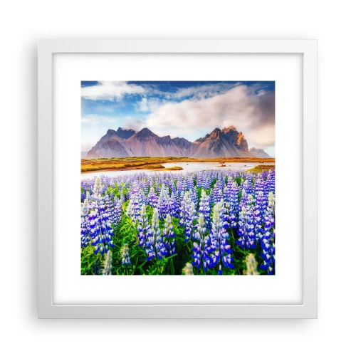 Plakat w białej ramie - Siła i surowość obok łagodności - 30x30 cm