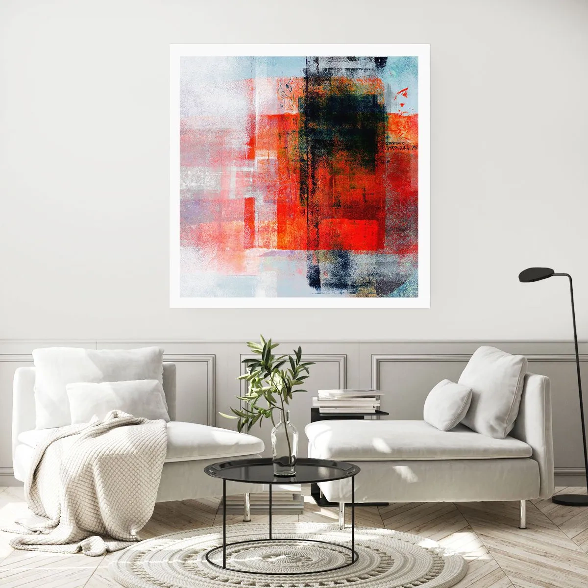 Plakat - Kompozycja rozżarzona - 40x40 cm