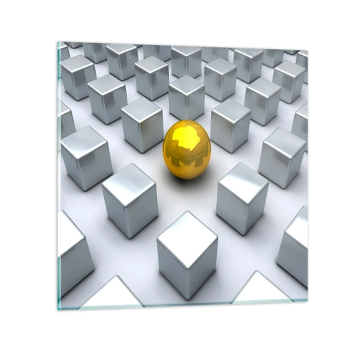 Obraz na szkle - Dlaczego ja? Kompozycja geometryczna - 70x70 cm