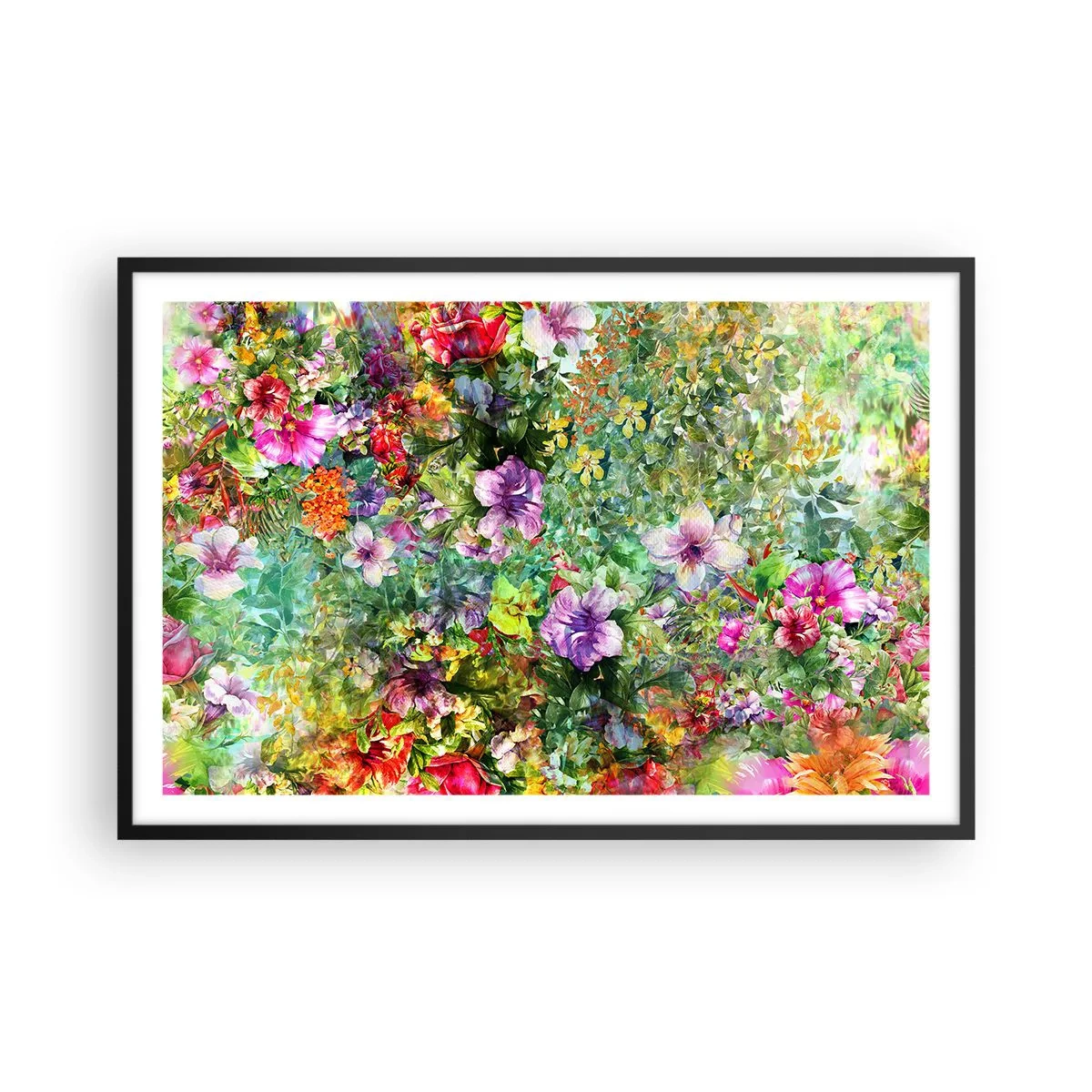 Plakat w czarnej ramie - W kwiaty na zatracenie - 91x61 cm