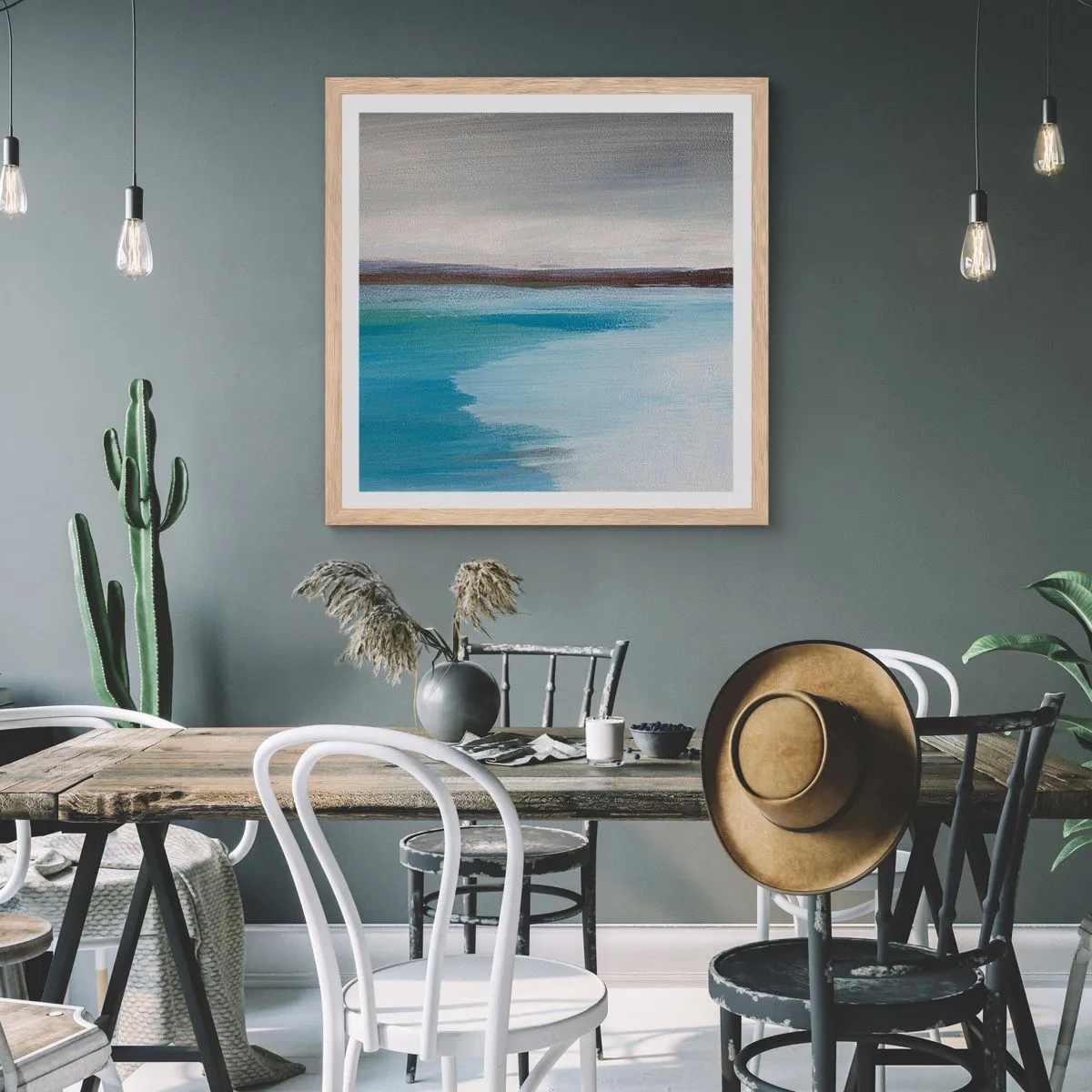 Plakat w ramie jasny dąb - Pejzaż horyzontalny - 30x30 cm