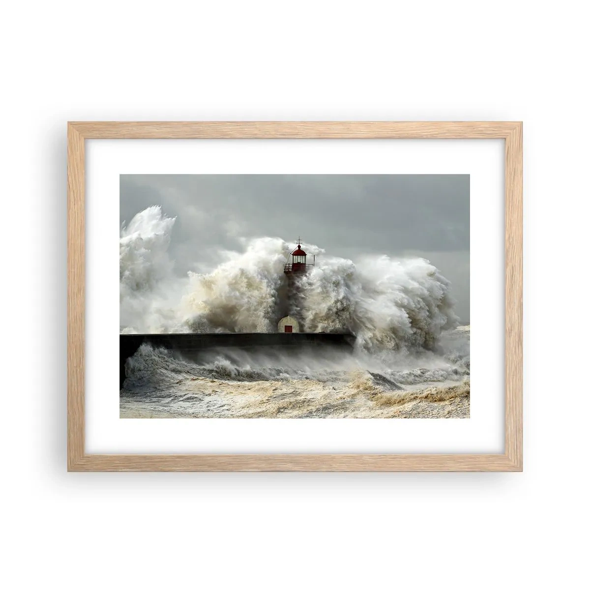 Plakat w ramie jasny dąb - Gniew oceanu - 40x30 cm