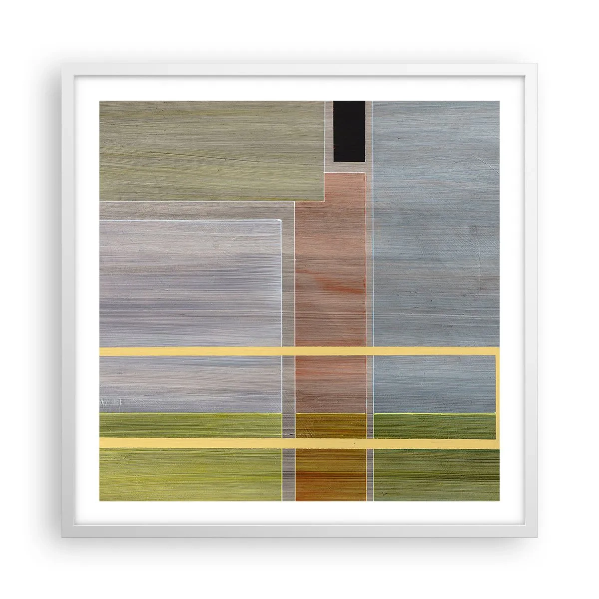 Plakat w białej ramie - Prosto i spokojnie - 60x60 cm