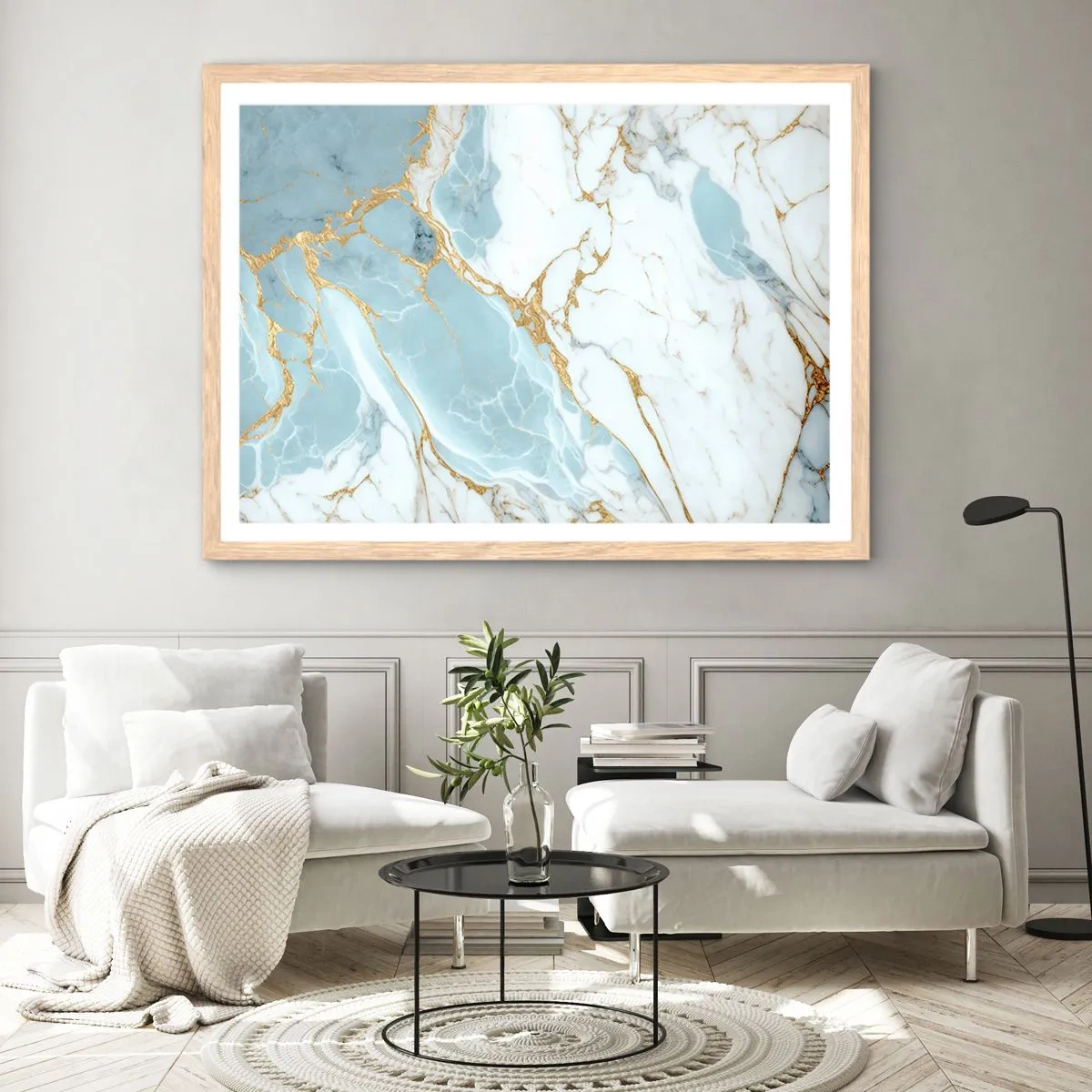 Plakat w ramie jasny dąb - Bogactwo kamienia - 50x40 cm