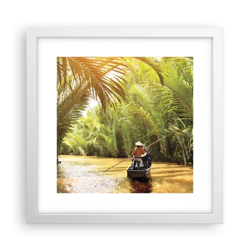 Plakat w białej ramie - Palmowym wąwozem - 30x30 cm