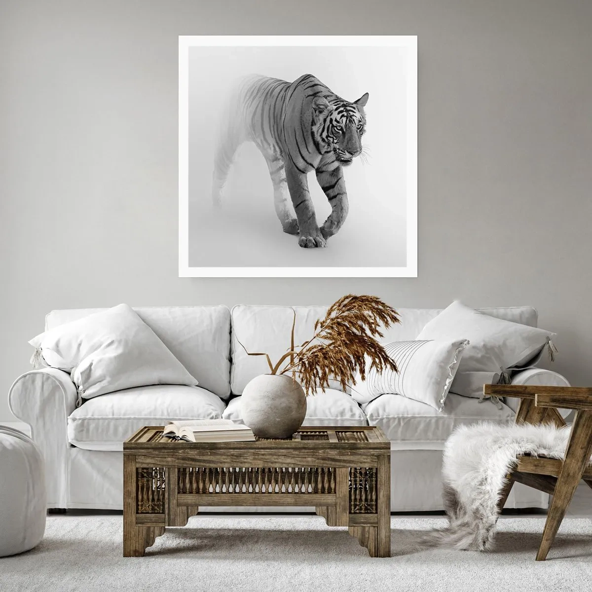 Plakat - Przyczajony we mgle - 60x60 cm