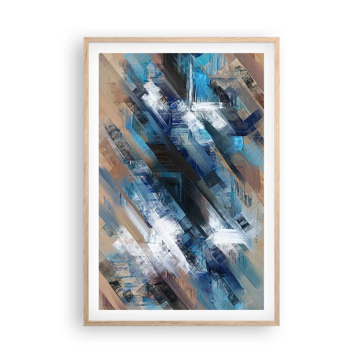 Plakat w ramie jasny dąb - Po błękitnym skosie - 61x91 cm