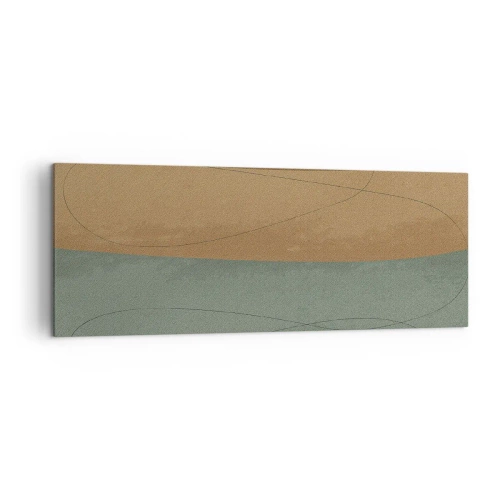 Obraz na płótnie - Abstrakcyjna kompozycja w naturalnych odcieniach ziemi - 140x50cm - Kompozycja horyzontalna - Nowoczesna dekoracja ścienna do salonu i sypialni ARTTOR