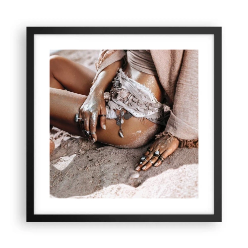 Plakat w czarnej ramie - Wyrzucona przez fale? - 40x40 cm