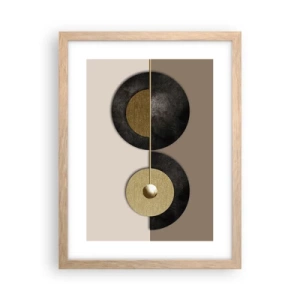 Plakat w ramie jasny dąb - Wariacje wokół koła - 30x40 cm