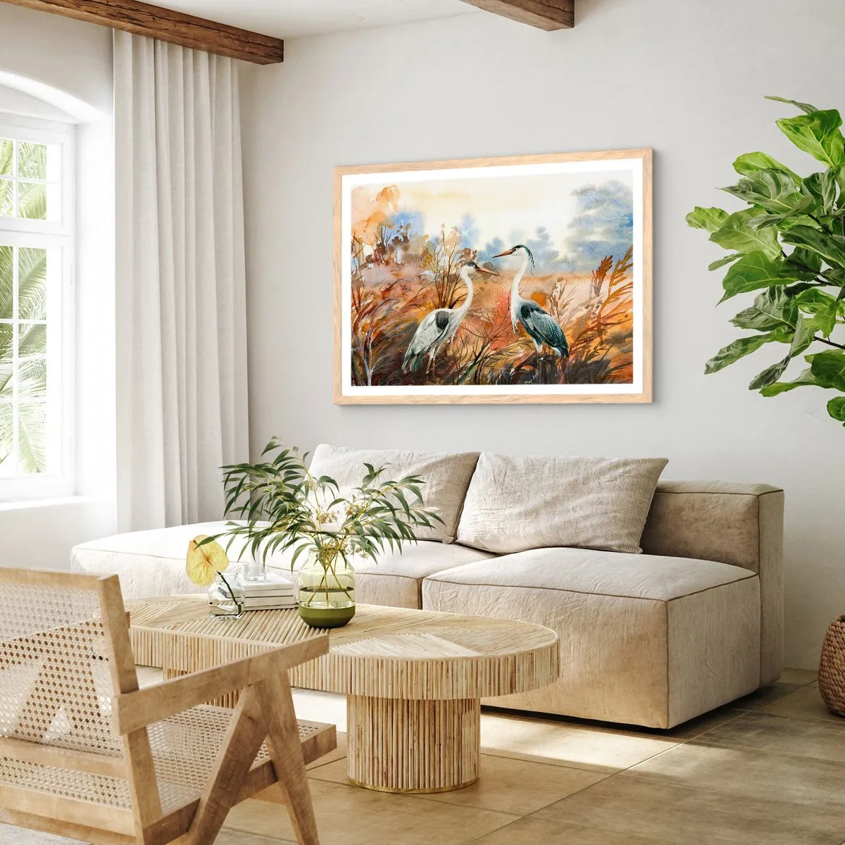 Plakat w ramie jasny dąb - Dokąd jesienią? - 50x40 cm