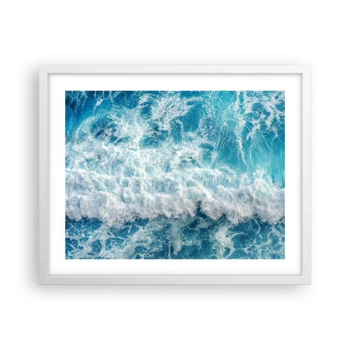 Plakat w białej ramie - Radośnie i w podskokach - 50x40 cm