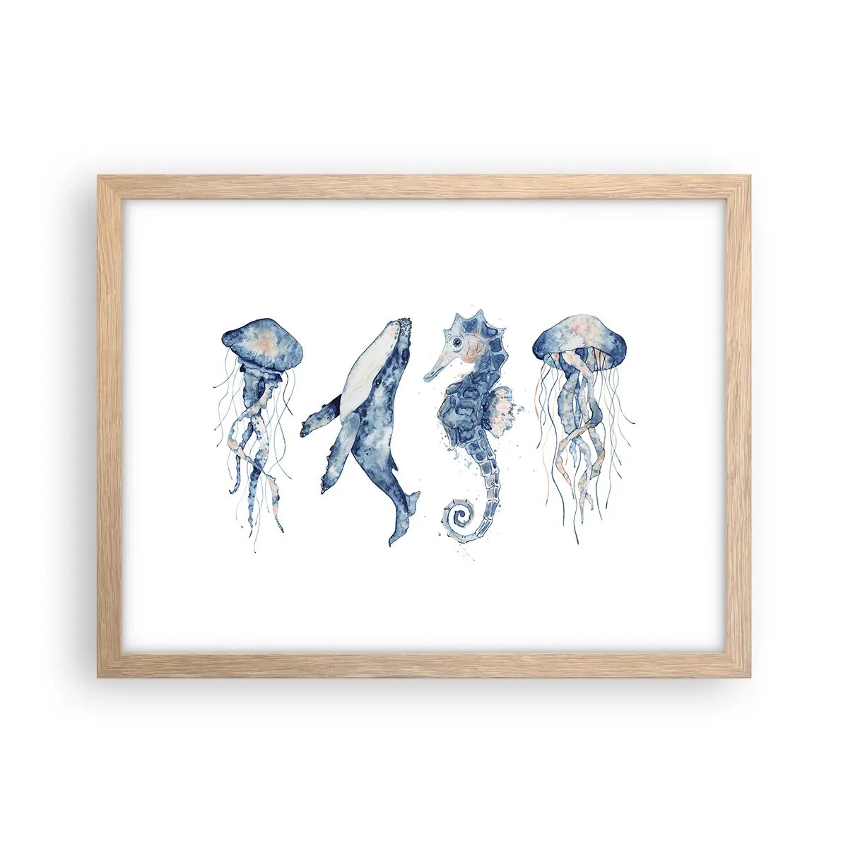 Plakat w ramie jasny dąb - Morskie dziwy - 40x30 cm